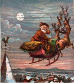 Immagine comparsa nella edizione del 1869 di "A Visit From Saint Nicholas" - Dominio Pubblico