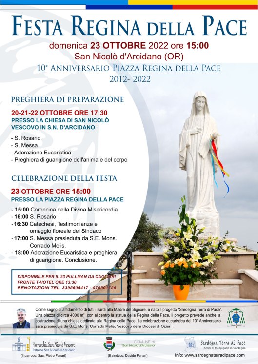 Programma Festa Regina della Pace 2022