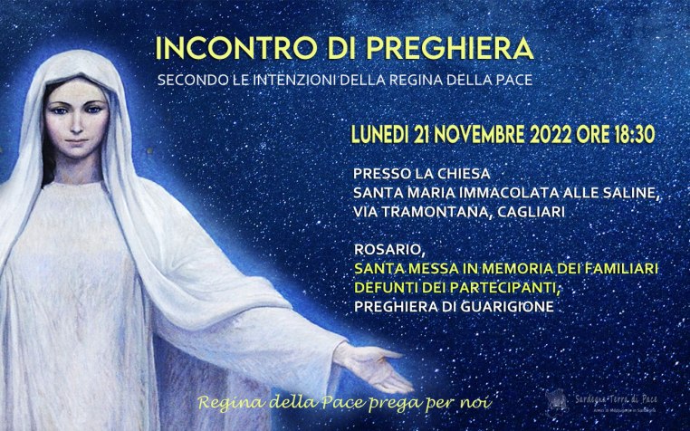 Incontro Preghiera Amici Medjugorje Sardegna 21 Novembre 2022