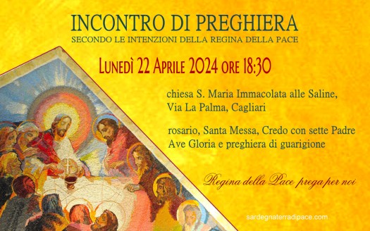Incontro Preghiera Amici Medjugorje Sardegna 22 Aprile 2024